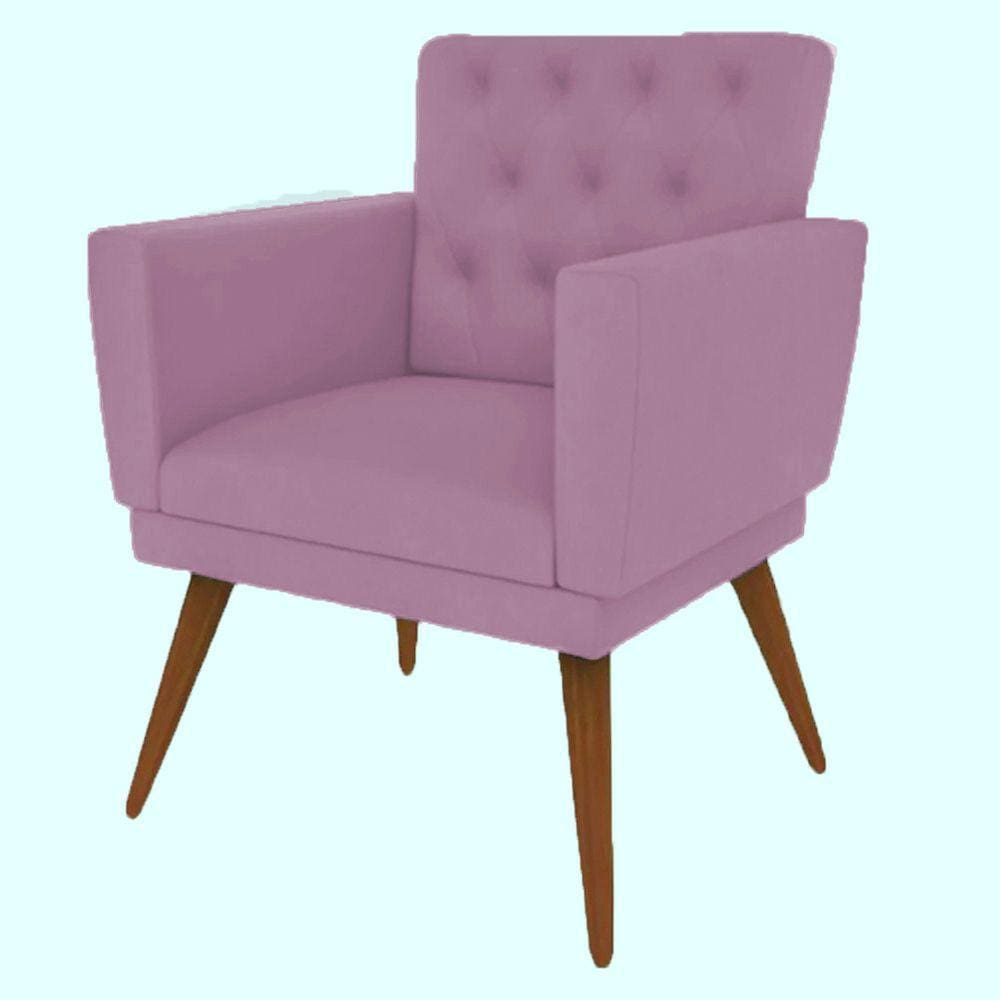 Poltrona Nina com Capitone - Rosa Bebê