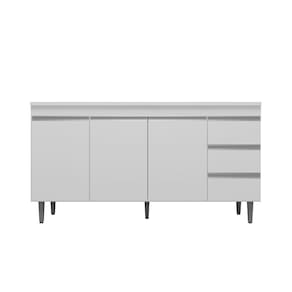 Balcão Gabinete de Pia Andréia 160cm Branco S/ Tampo - AJL Móveis