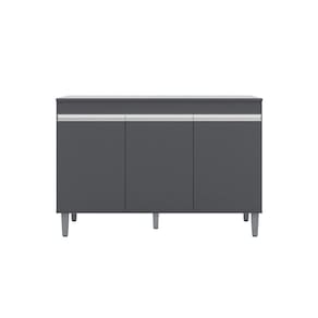 Balcão Gabinete de Pia Manu 120cm S/ Tampo Cor Cinza - AJL Móveis