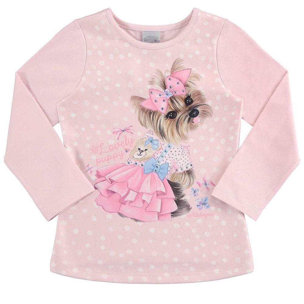 Blusa Infantil Manga Longa Cachorrinho Feminina Alakazoo Ref: 62606 1/3