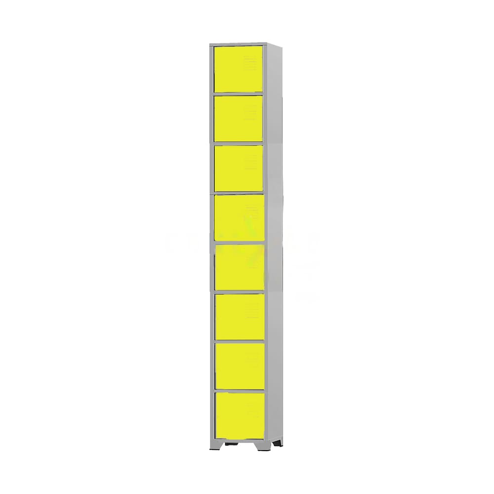 Armário Roupeiro De Aço 8 Portas Para Vestiário Academia Locker Amarelo