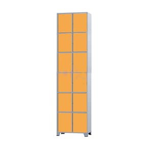 Armário Roupeiro De Aço 12 Portas Para Vestiário Academia Locker Laranja