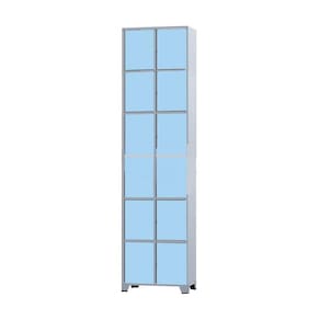 Armário Roupeiro De Aço 12 Portas Para Vestiário Academia Locker Azul Claro