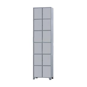 Armário Roupeiro De Aço 12 Portas Para Vestiário Academia Locker Cinza