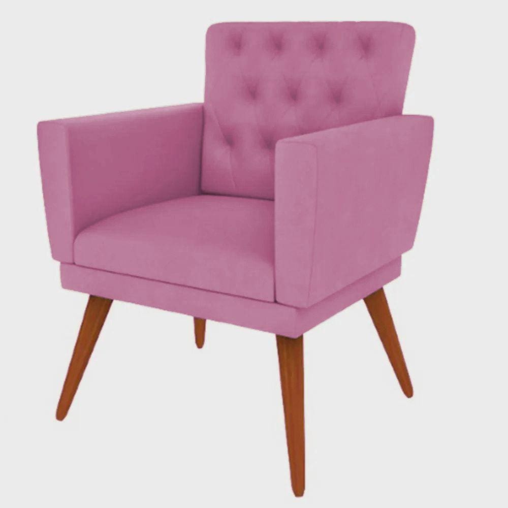 Poltrona Nina com Capitone - Rosa