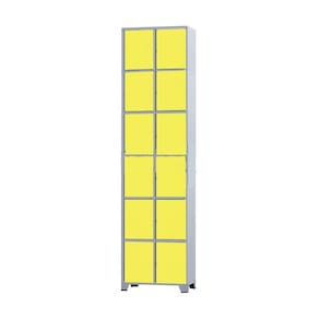 Armário Roupeiro De Aço 12 Portas Para Vestiário Academia Locker Amarelo