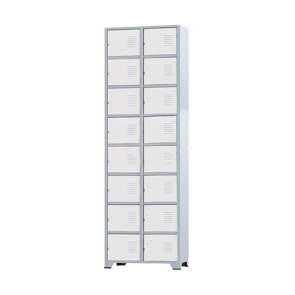 Armário Roupeiro De Aço 16 Portas Para Vestiário Academia Locker Branco