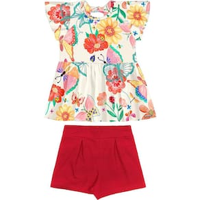 Conjunto Infantil Floral Manga Curta Alakazoo Ref: 33289 4/10