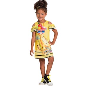 Vestido Infantil Manga Curta Onça Alakazoo Ref: 33284 4/10