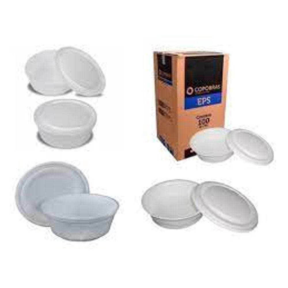 Pote Térmico Isopor C/ Tampa Para, Sopas, Caldo, Açaí 500ml Caixa Com 100 Unidades Copobras