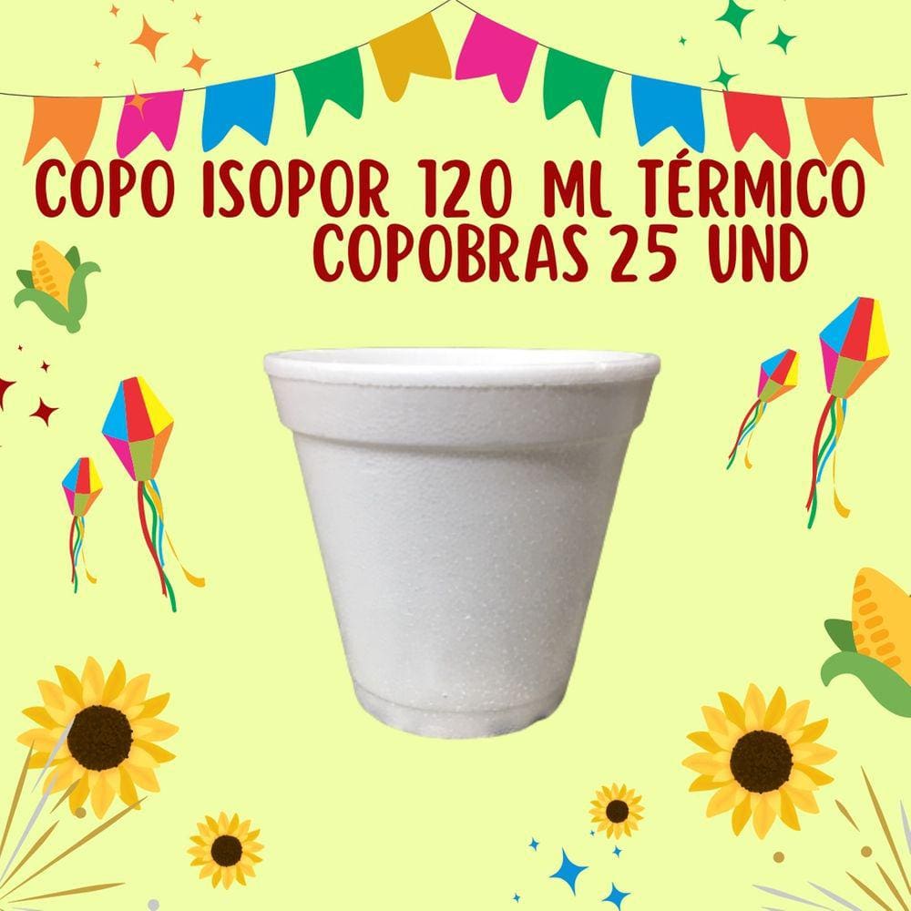 Copinho Descartável Isopor 60 ml Café Bebidas Quentes 25 unidades Copobras