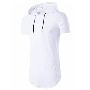 Camiseta Longline Manga Curta com Capuz Plus Size C14plus