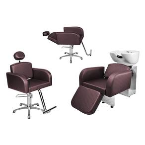 Kit Salão Destak 1 Fixa + 1 Recl Base Estrela + Lavatório C/Ap Vinho