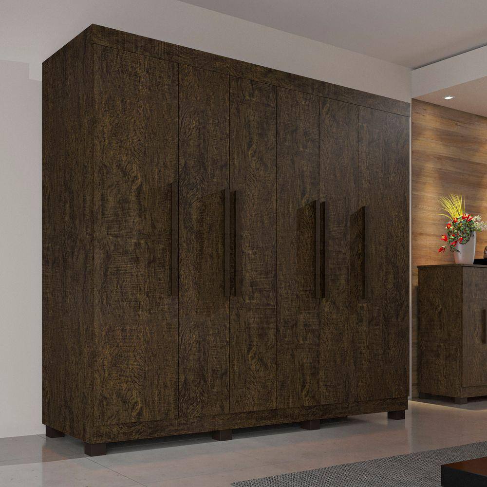 Guarda-Roupa Casal 100% MDF com 06 Portas e 04 Gavetas Londres Prime Wengue Naturale Imop