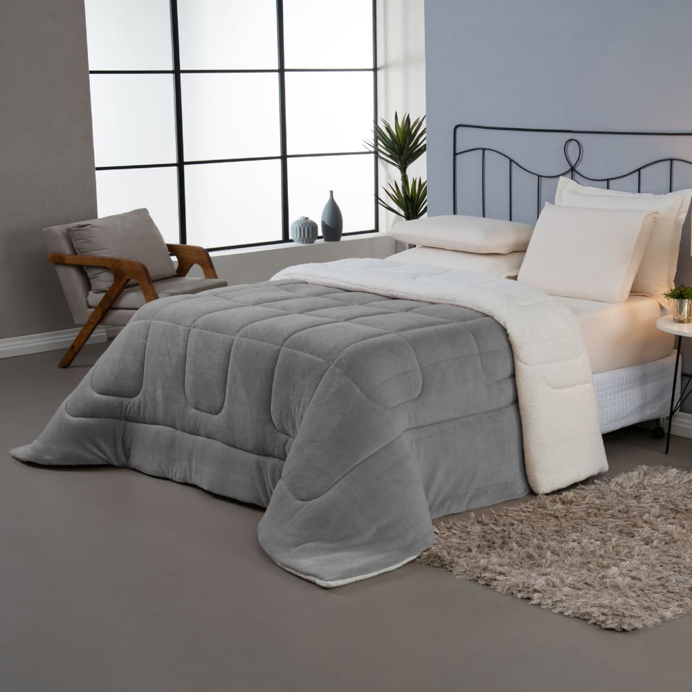 Coberdrom Cobertor King 1 Peça Sherpa Carneiro Manta Soft