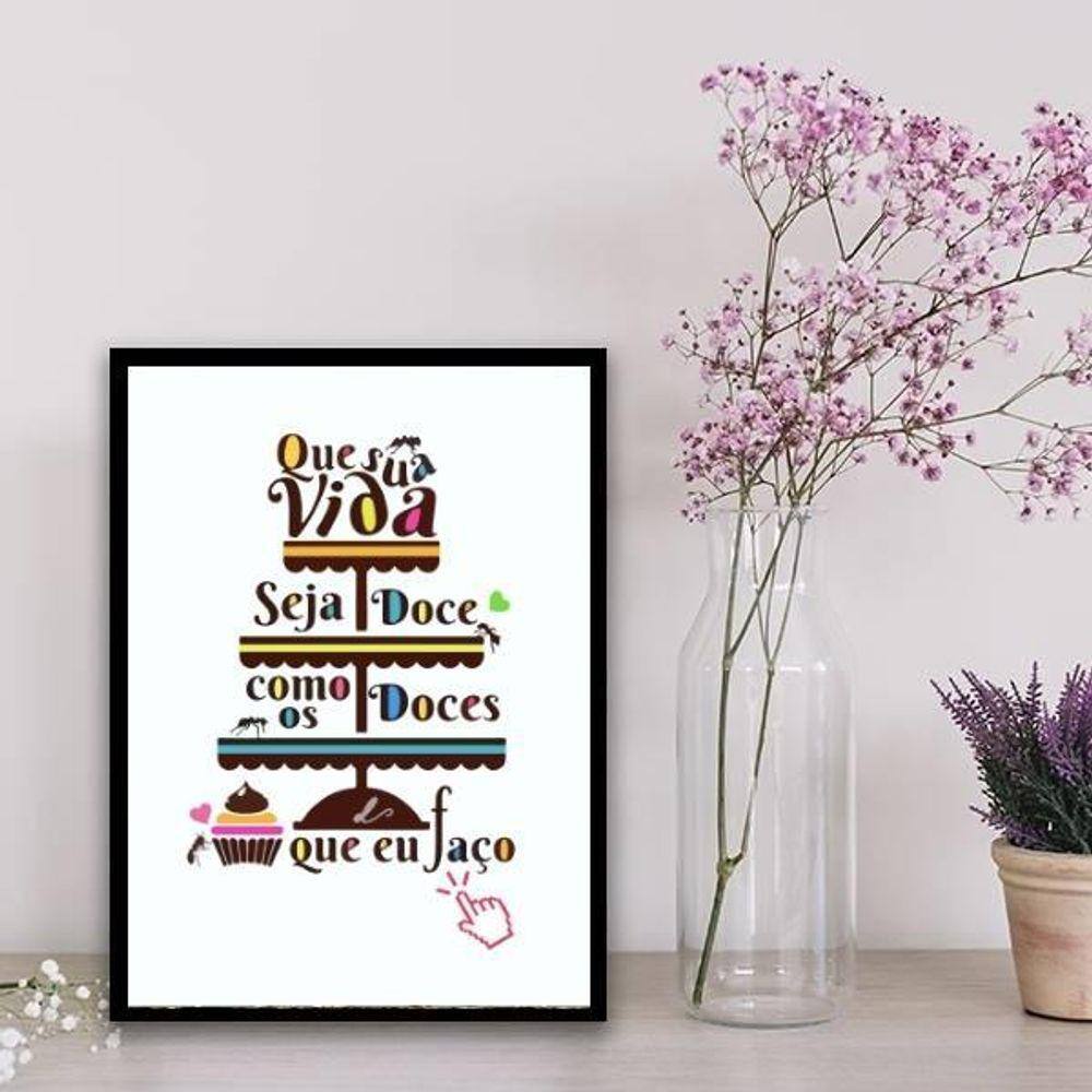 Quadro Decorativo Doces Que Faço 33X24Cm Branca