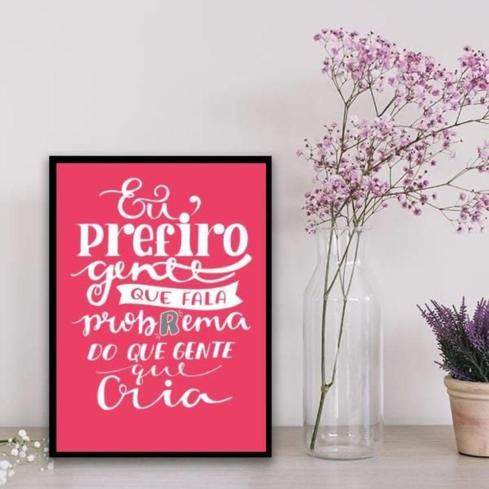 Quadro Frase Não Crie Problema 45X34Cm Branca