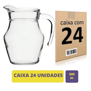 Mini Jarra De Vidro Para Sucos E Refrescos 500ml 24 Peças