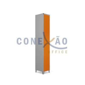 Armário Roupeiro De Aço Vestiário Academia 1 Porta Locker Laranja