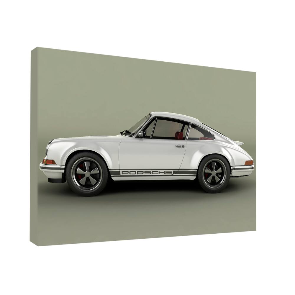 Quadro Porsche 911 Branco Metálico Lado -- BR ARTES