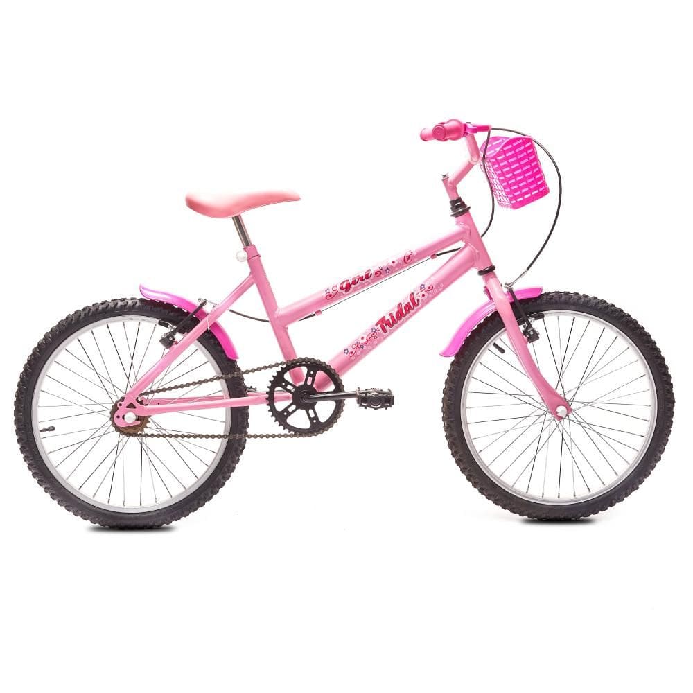 Bicicleta Aro 20 MTB Girl Infantil Tridal Rosa
