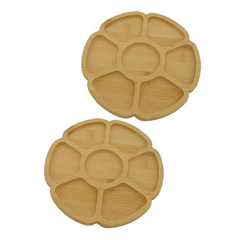 Kit 2 Petisqueiras Flor Bambu 19Cm Class Home