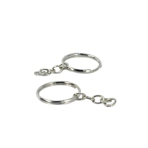 Argola para Chaveiro com Corrente Niquelado - 25 Unidades
