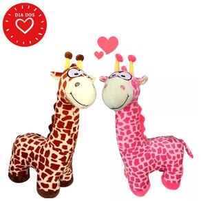 Pelúcias Girafa Rosa e Marrom Squish Pals Deluxe 50cm Toyng