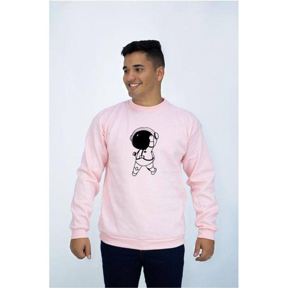 Blusa Moletom Gola Redonda Masculina Astronauta DBL