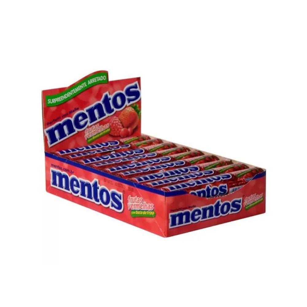 Bala Drops Mentos Stick Frutas Vermelhas 37,5g C/16 Unid
