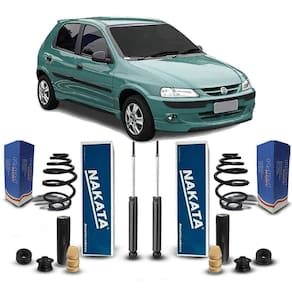 2 Amortecedor Kit Coxim + Mola Traseiro Celta 2003