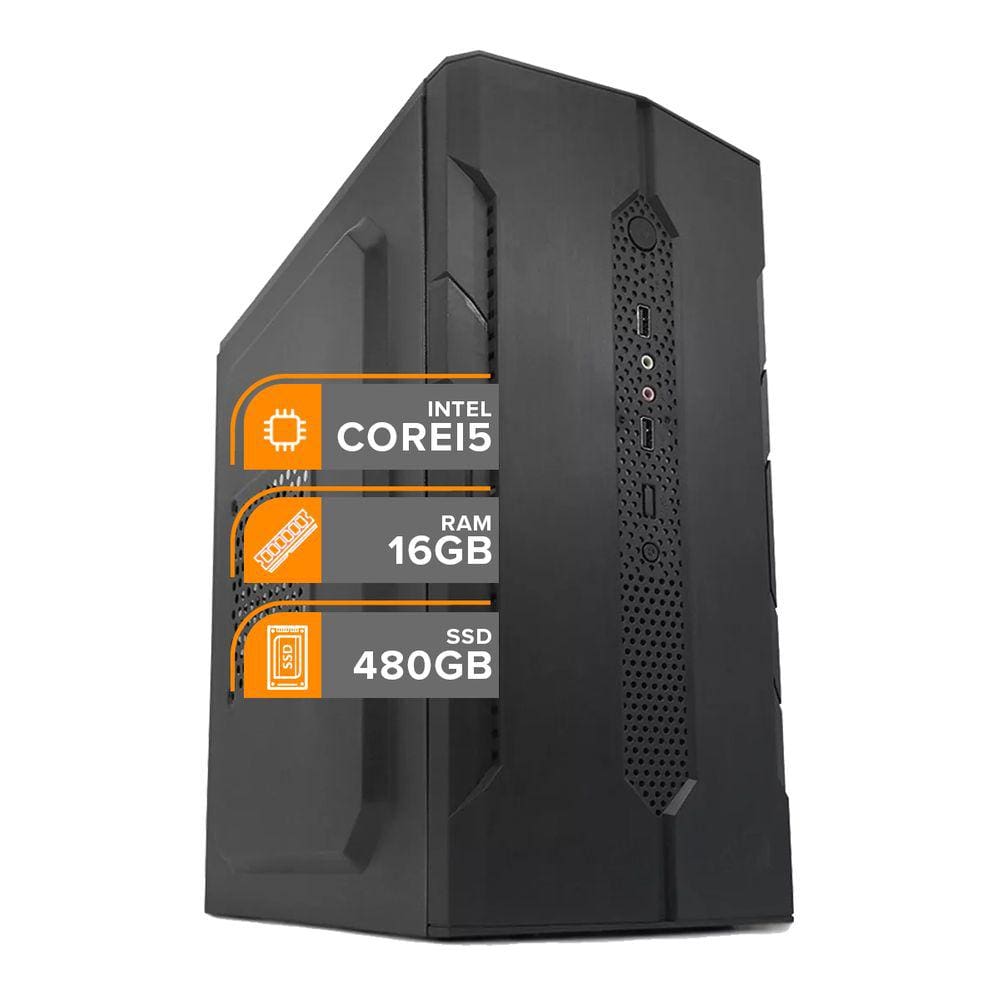 Computador Cpu Pc Torre Intel i5 16Gb Ssd 480Gb Windows 11