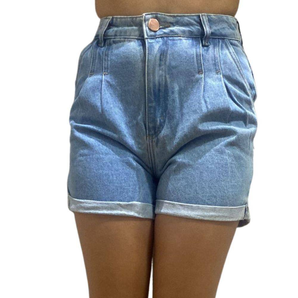 Shorts Jeans Lumini Com Prega 2046 Azul