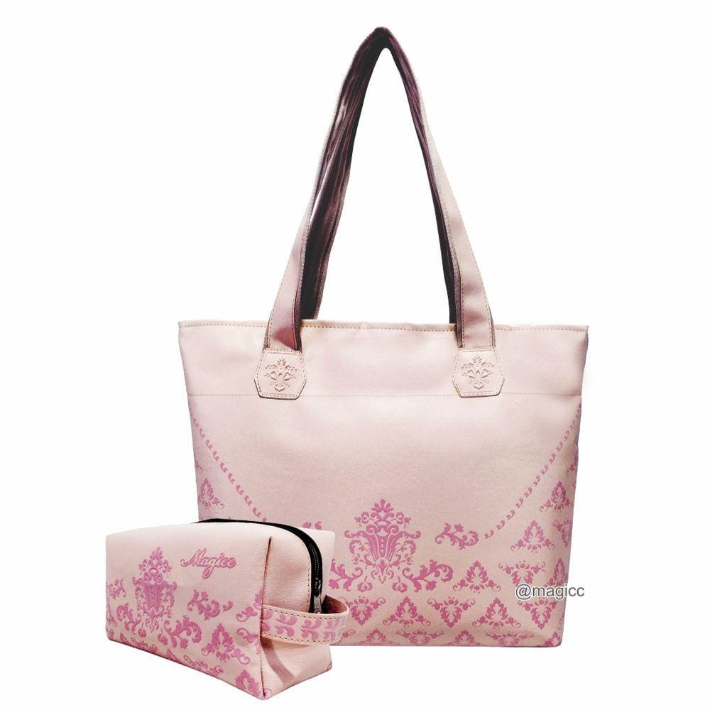 Bolsa Nécessaire Feminina Casual Arabescos Rosa Magicc Bolsas