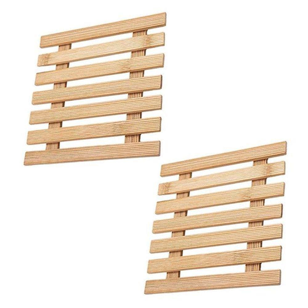 Kit 2 Descanso De Panela Bambu 17Cm Class Home