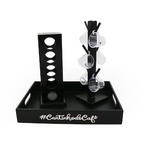 Kit 6 Xicaras Acrílico Porta Capsulas Dolce Gusto Bandeja