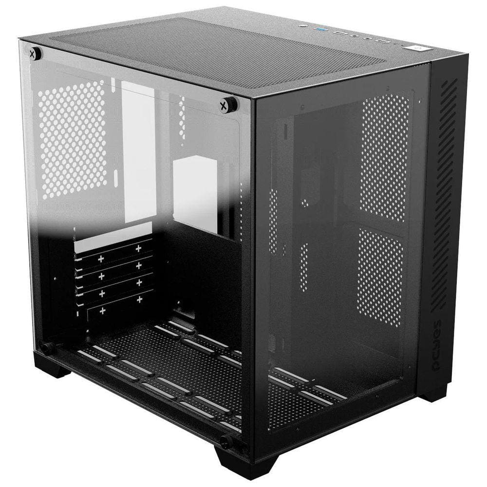 Gabinete Gamer Black Vulcan Frontal E Lateral Vidro Pcyes