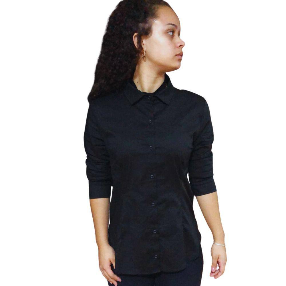Camisa Riu Kiu Acinturada Ju 10510 Preto
