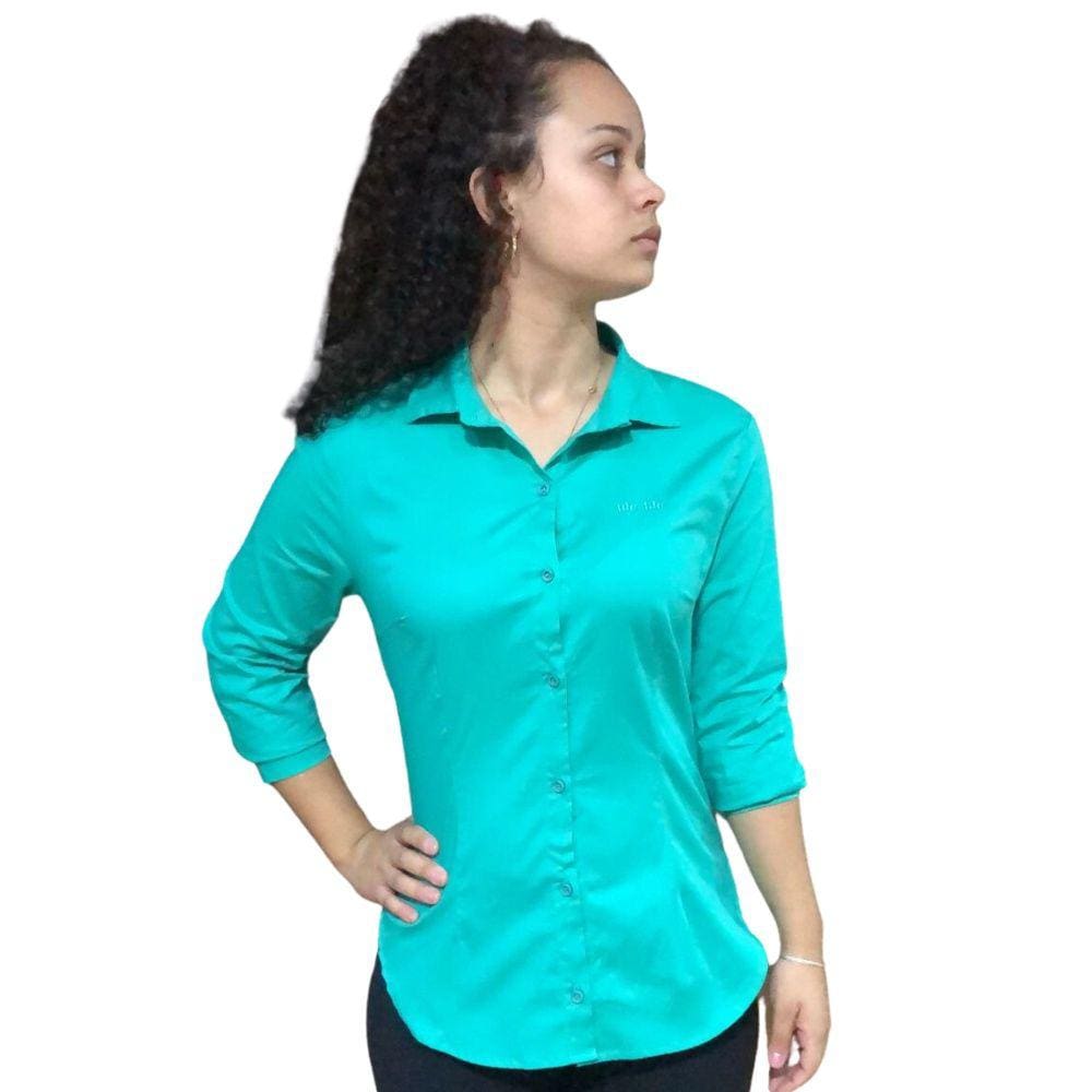 Camisa Riu Kiu Acinturada Ju 10510 Verde