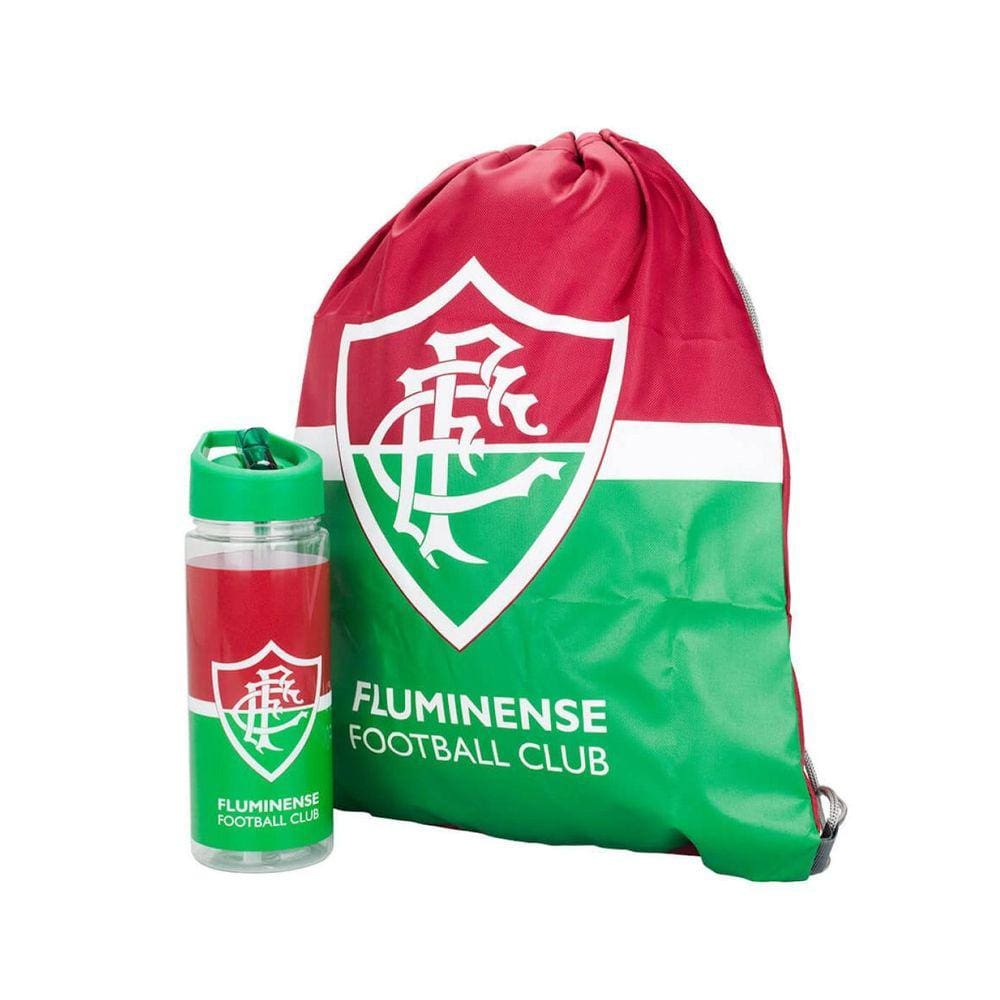 Garrafa Plástico 450Ml Com Mochila Tipo Saco - Fluminense