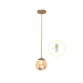 Pendente Dourado Bancada Cozinha Cabeceira De Cama + Led