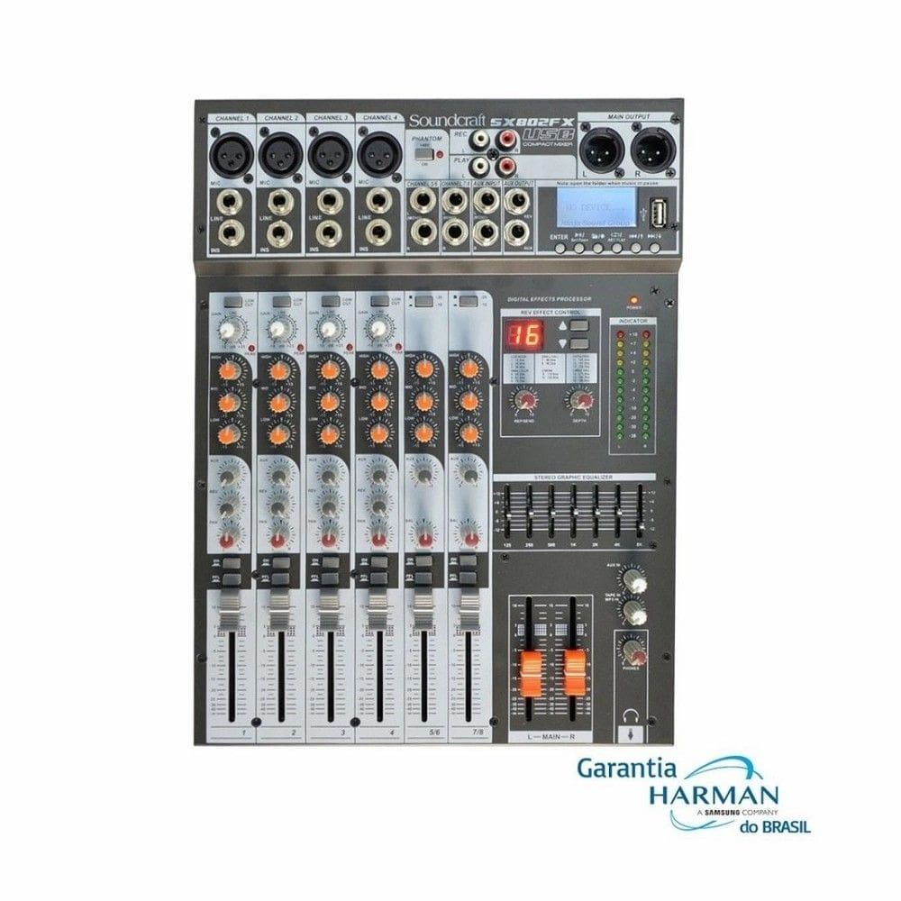 Mixer Analogico Soundcraft SX802FS USB 8 Canais