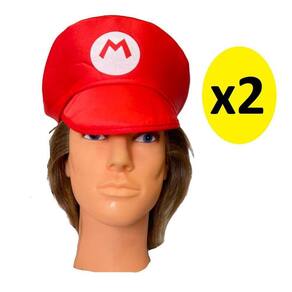 Kit 2 Chapéus Boina Super Mário Festa Carnaval Fantasia