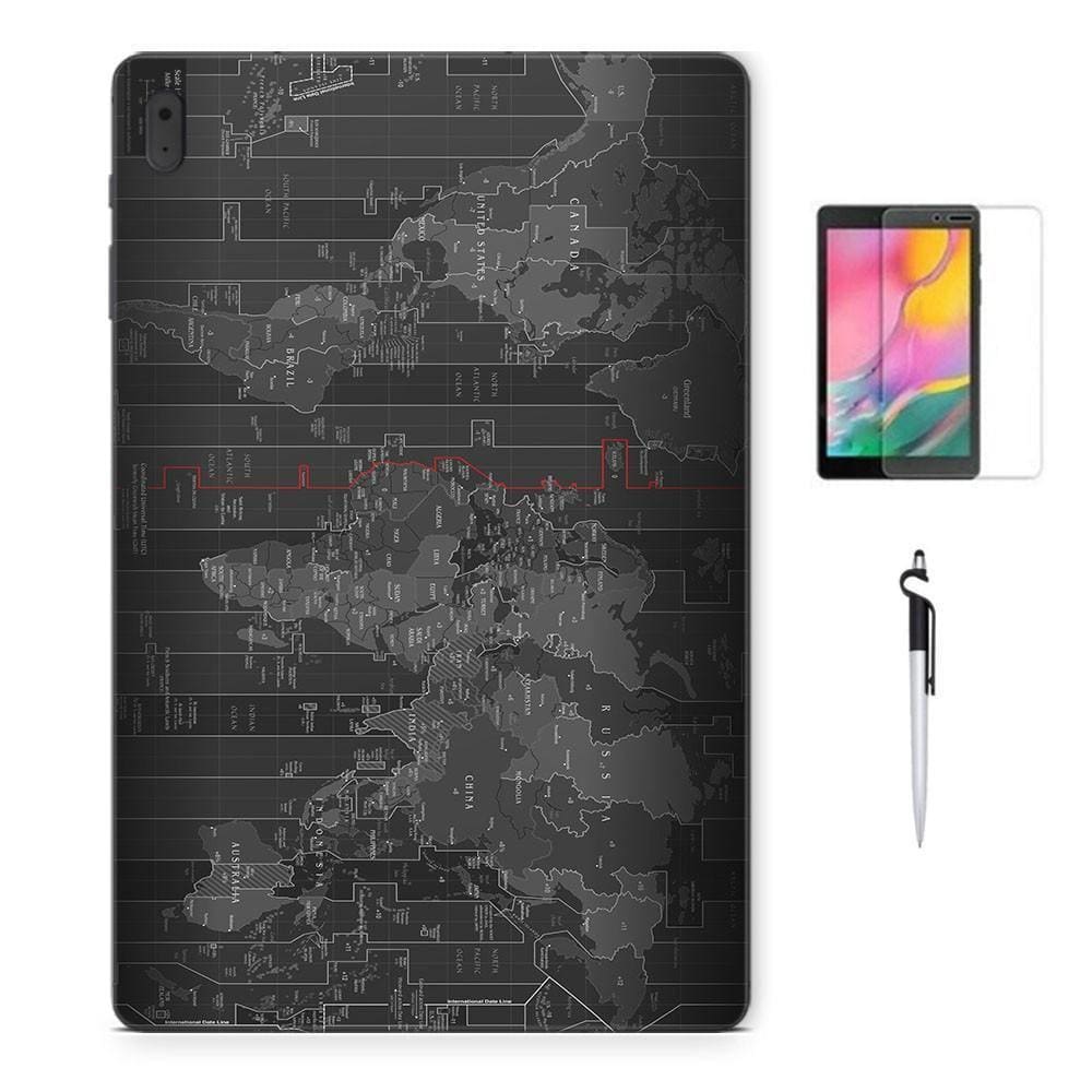 Adesivo Galaxy Tab S8 Sm-X7068 Mapa Mundi Película E Caneta
