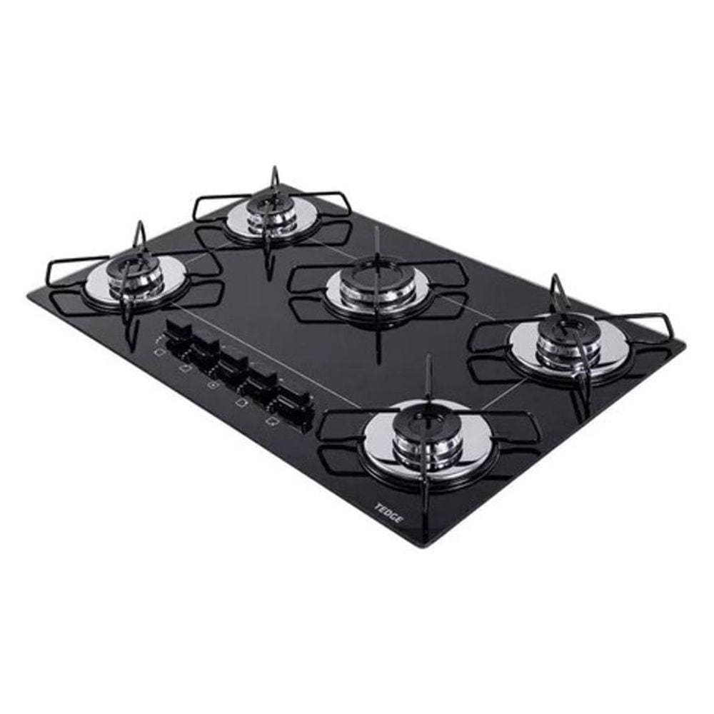 Fogão Cooktop Tedge 5 Bocas Ultra Chama Preto 127V/220V