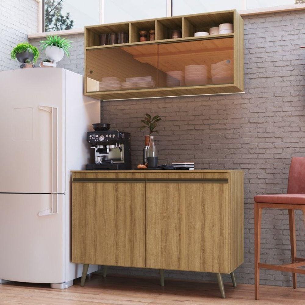 Cozinha Compacta 2 Peças 4 Portas 4 Nichos One Gralar Teka