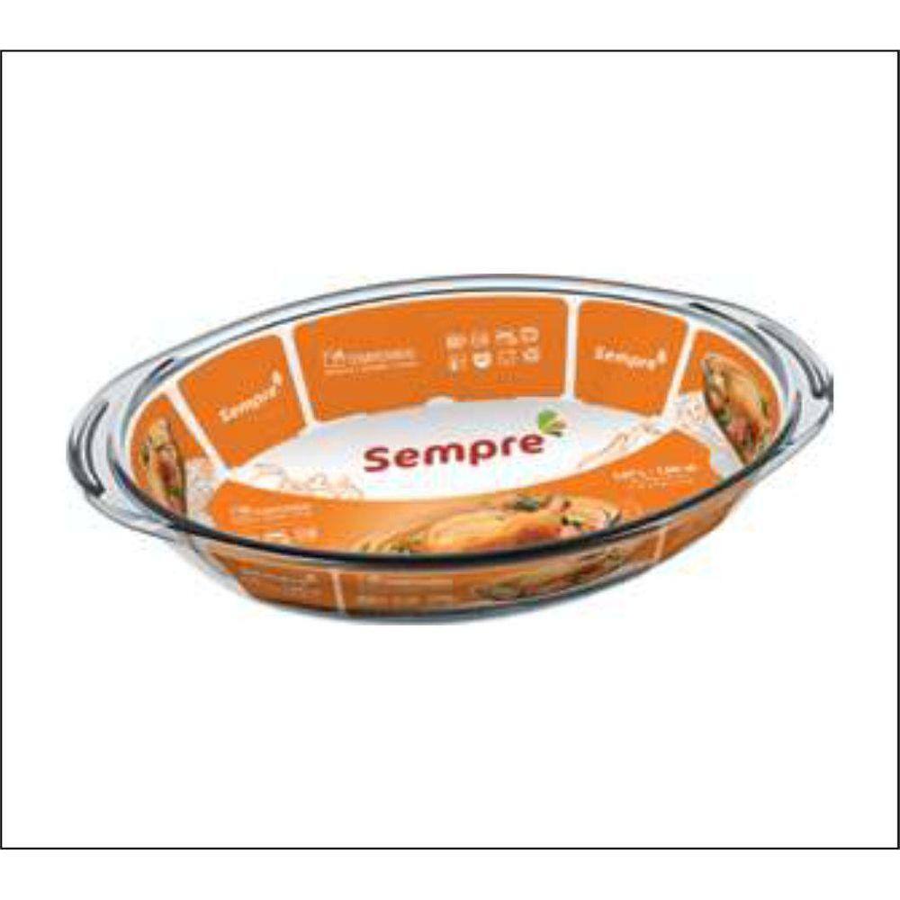 Forma Assadeiras De Vidro Forno Oval Abas 1,57Lts Marinex 06