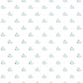 Papel Parede Lullaby Baleia Verde Claro 2232 Rolo: 10M X