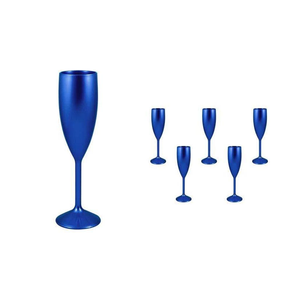 Kit 6 Taças Vip Azul 180Ml Plástico Premium
