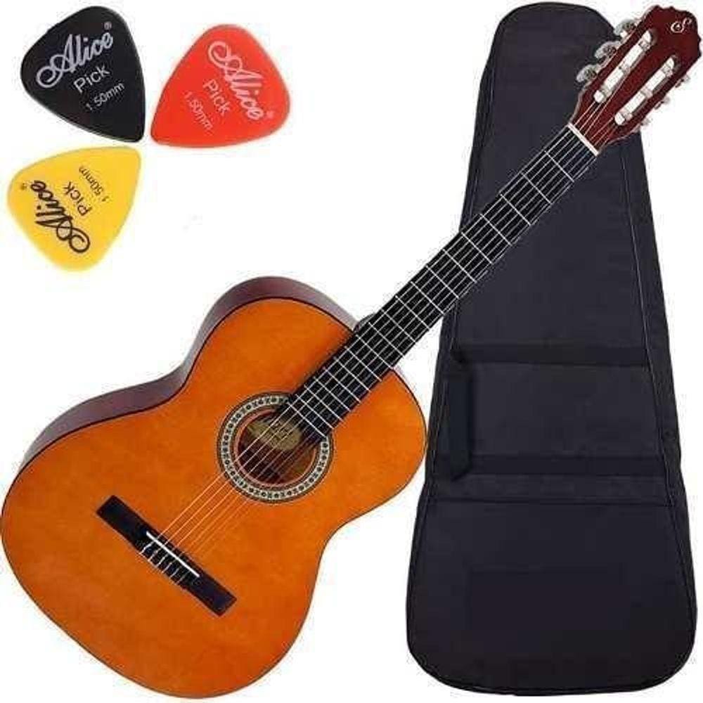 Kit Violão Giannini Acústico Corda Nylon S14 Natural Capa